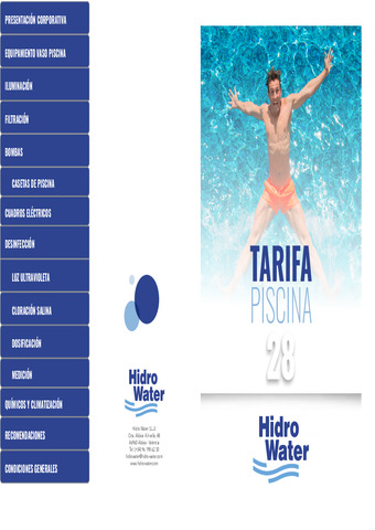 HIDRO WATER TARIFA PISCINA 01.04.2024