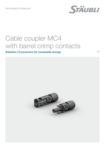Cable coupler MC4  with barrel crimp contacts