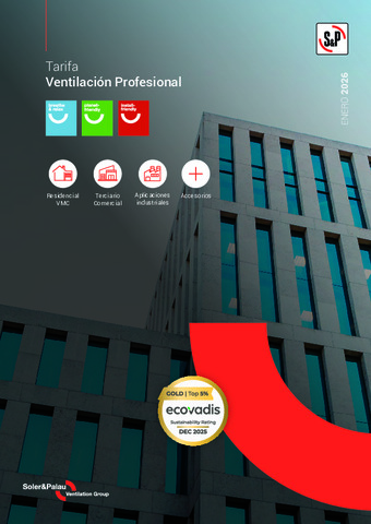 SOLER Y PALAU TARIFA VENTILACIÓN 2026