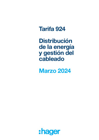 HAGER: NUEVA TARIFA T924_2024