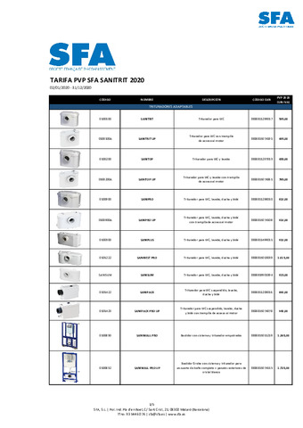 TARIFA SANITRIT 2020