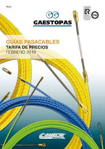 GAESTOPAS - Tarifa Canfor Febrero 2019