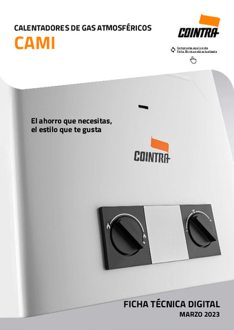 COINTRA Catálogo calentadores atmosféricos CAMI