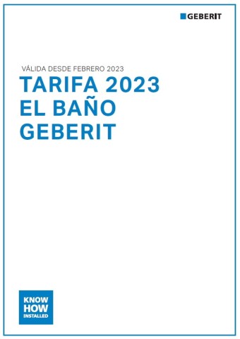 Tarifa 2023 el baño Geberit
