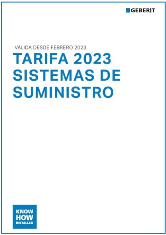 Tarifa 2023 Sistemas de suministro Geberit