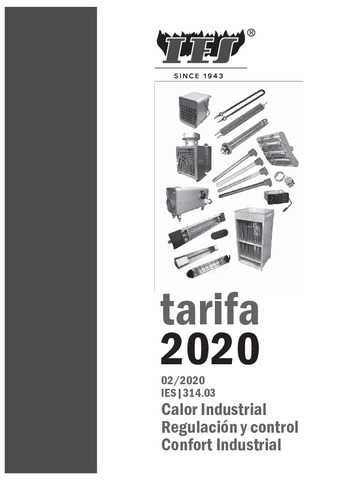 Tarifa calor industrial 2020