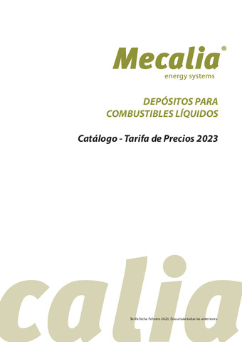 Catálogo Tarifa Depósitos para combustibles líquidos