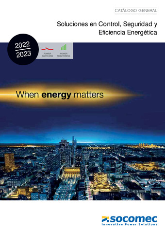 Catálogo SOCOMEC Soluciones en Control, Seguridad y Eficiencia Energética