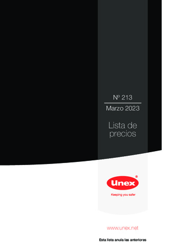 UNEX: TARIFA PRECIOS Nº 213_MARZO 2023