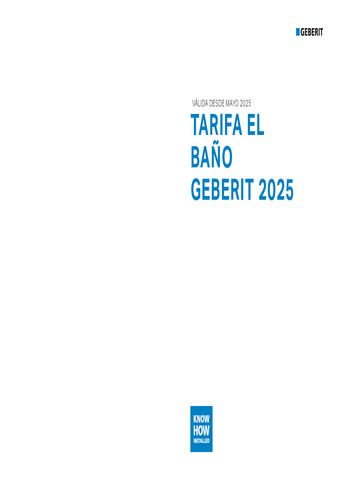 GEBERIT TARIFA 2025 EL BAÑO GEBERIT ACTUALIZADA 01.05.2025