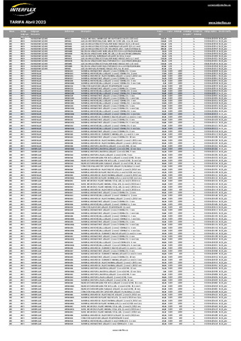 INTERFLEX: TARIFA PRECIOS_2023