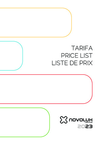 NOVOLUX LIGHTING - Tarifa 2023