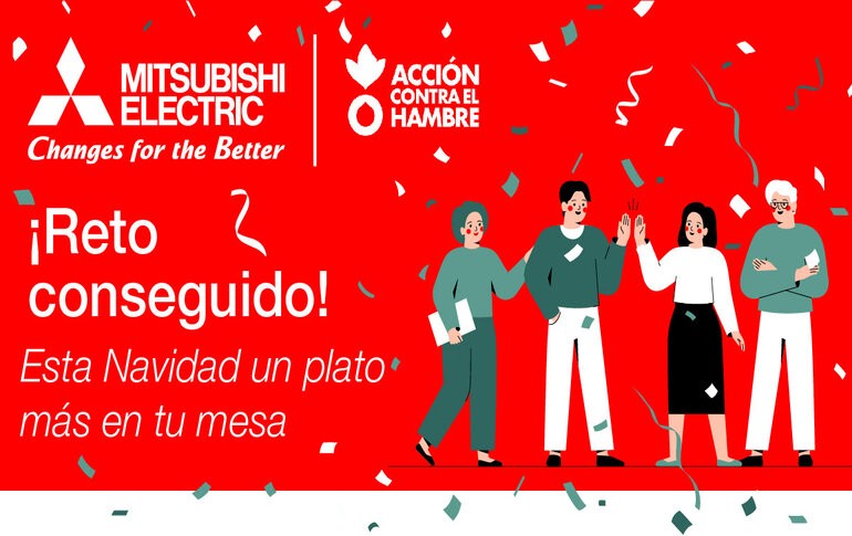 Mitsubishi Electric contribuye a una sociedad mejor al recaudar más de 8.000 euros junto a Acción contra el Hambre