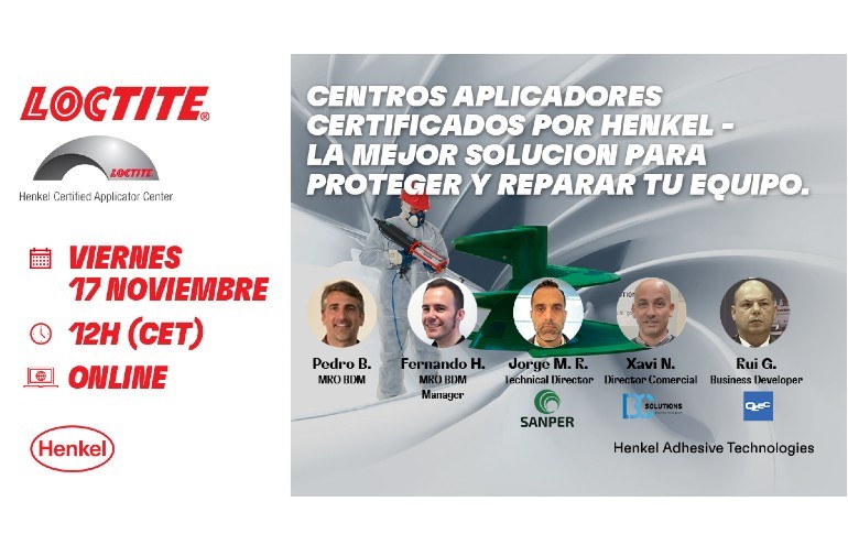 LOCTITE muestra las diferentes tecnologías para el Mantenimiento Industrial en su próximo webinar