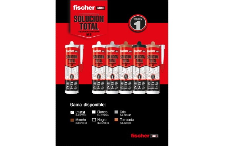 fischer  polímero silicona gris MS profesional. Sellador adhesivo