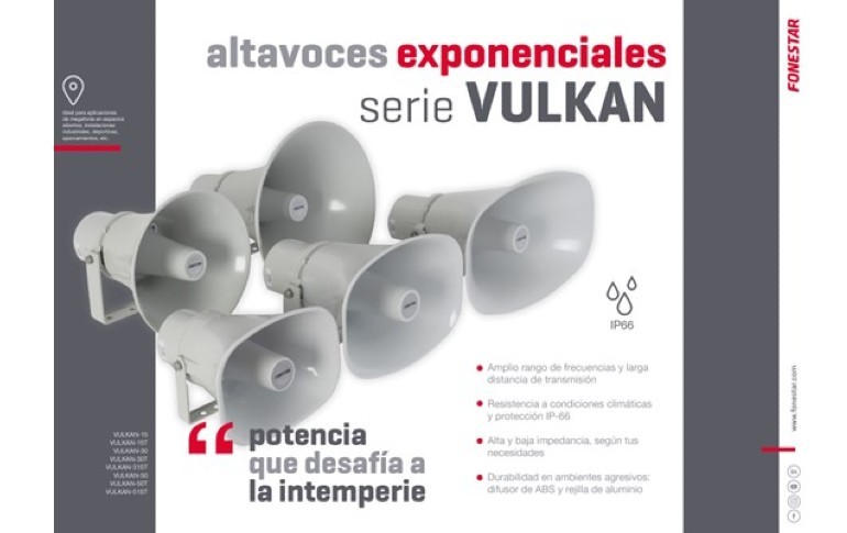 Fonestar lanza la serie VULKAN, una gama de altavoces exponenciales