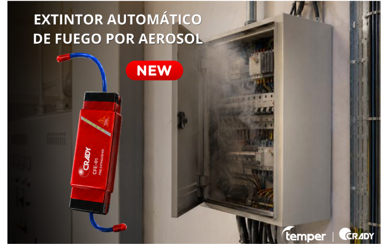 TEMPER refuerza la protección de cuadros eléctricos con el extintor automático por aerosol CFE-01