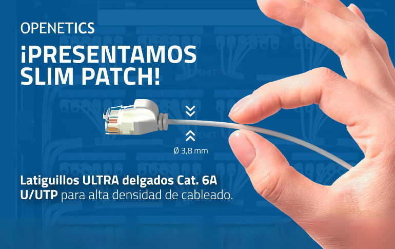 OPENETICS presenta Slim Patch: latiguillos ultra delgados para alta densidad de cableado