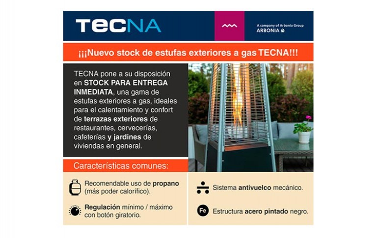 Nuevas estufas exteriores a gas de TECNA