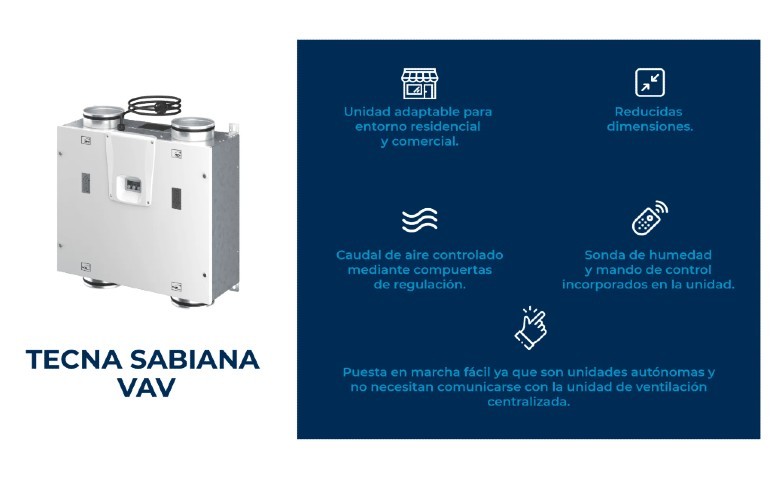 Tecna presenta las unidades de regulación de caudal SABIANA ENERGY VAV