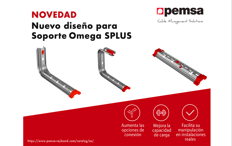 Nuevo diseño para el sistema de soportes Omega SPLUS de Pemsa