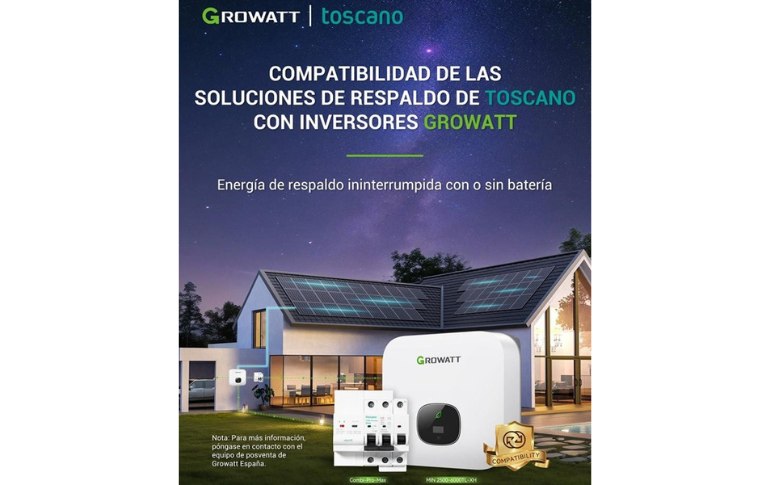 TOSCANO presenta la compatibilidad de su sistema Combi Pro Max con los inversores Growatt: energía sin interrupciones para todos