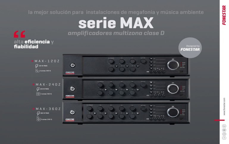 Fonestar presenta la nueva Serie Max: amplificadores multizona clase D