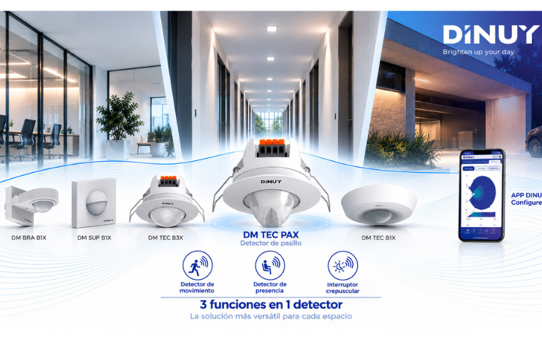 DINUY amplía su gama de detectores multifunción con el nuevo DM TEC PAX para pasillos