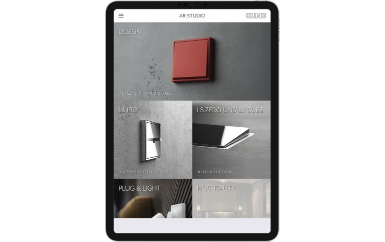 JUNG actualiza AR-Studio, su app de realidad aumentada  que incluye materiales y colores de más de 2.000 productos