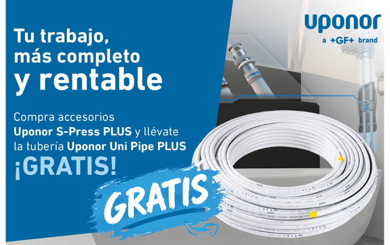 UPONOR lanza una promoción con tubería Uni Pipe PLUS gratis por la compra de accesorios S-Press