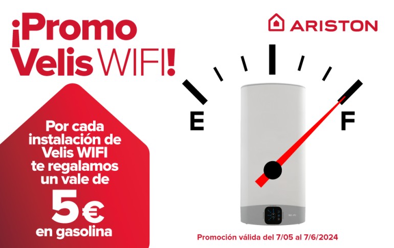 Obtén vales de gasolina por cada instalación de VELIS WIFI con Ariston