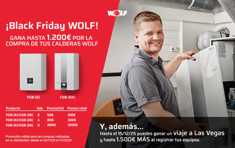 Promoción Black Friday WOLF: incentivos de hasta 1.200 € para instaladores