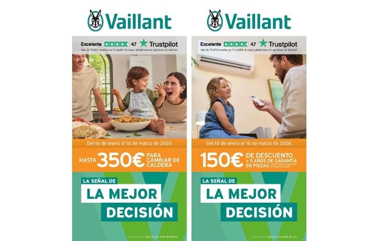VAILLANT lanza nuevas promociones en calderas y aire acondicionado con hasta 500€ de descuento