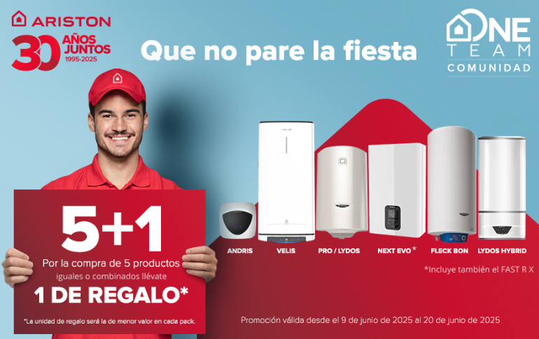 Ariston presenta su nueva campaña “5+1 en ACS: ¡Que no pare la fiesta!” destinada a instaladores MyTeam