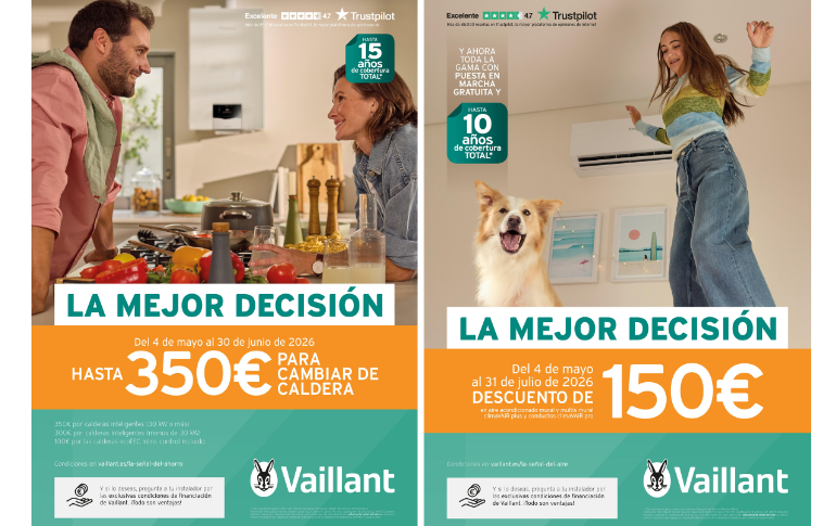 Vaillant lanza nuevas promociones en calderas inteligentes y aire acondicionado para particulares